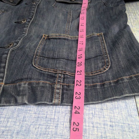 Liz Claiborne Jean Denim Jacket Blue Strech Cotton Women's Medium - Picture 7 of 8